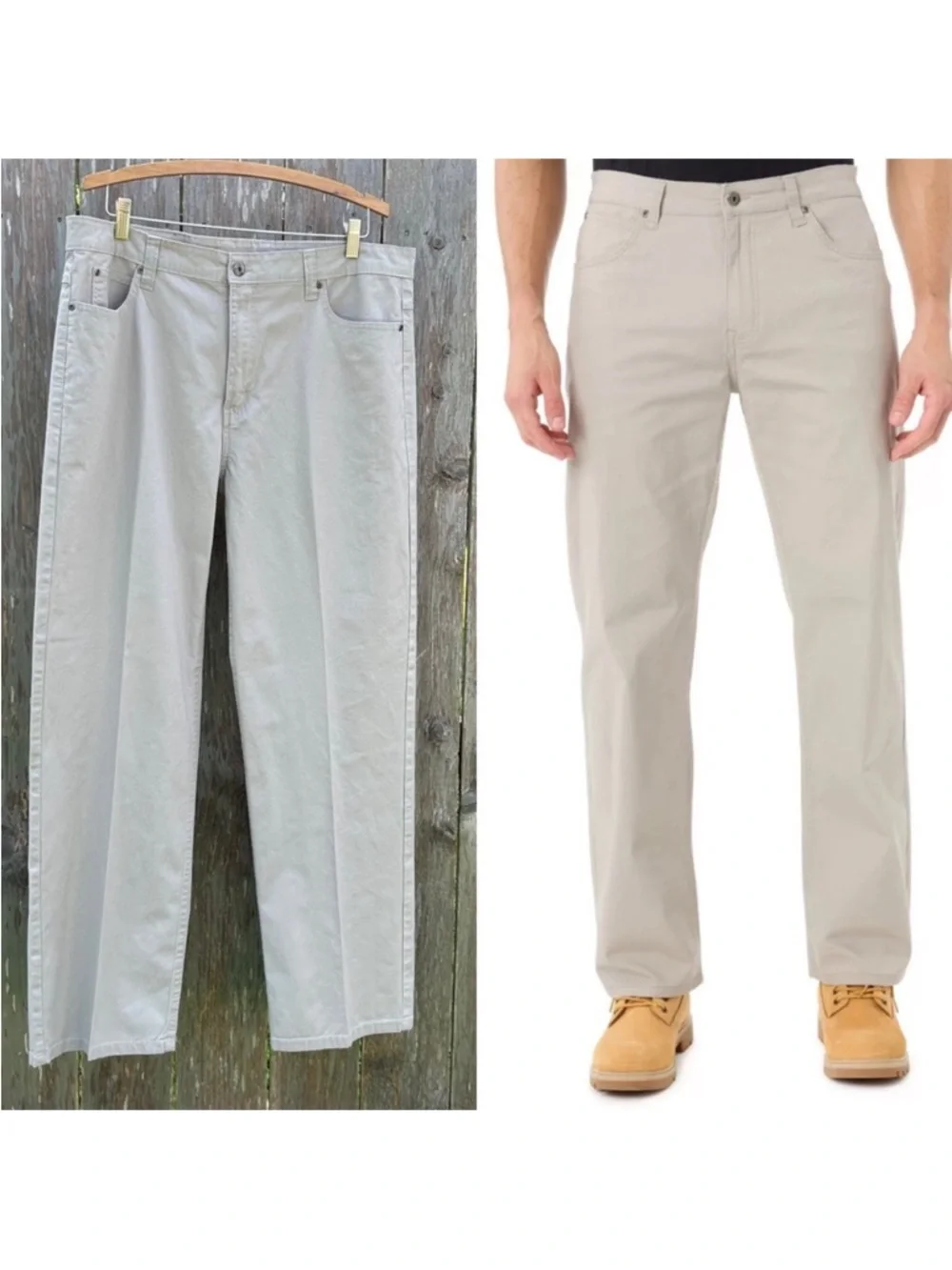 SMITH'S Workwear Mens Size‎ 38 x 32  Stretch 5-Pocket Tan Relaxed Canvas Pants